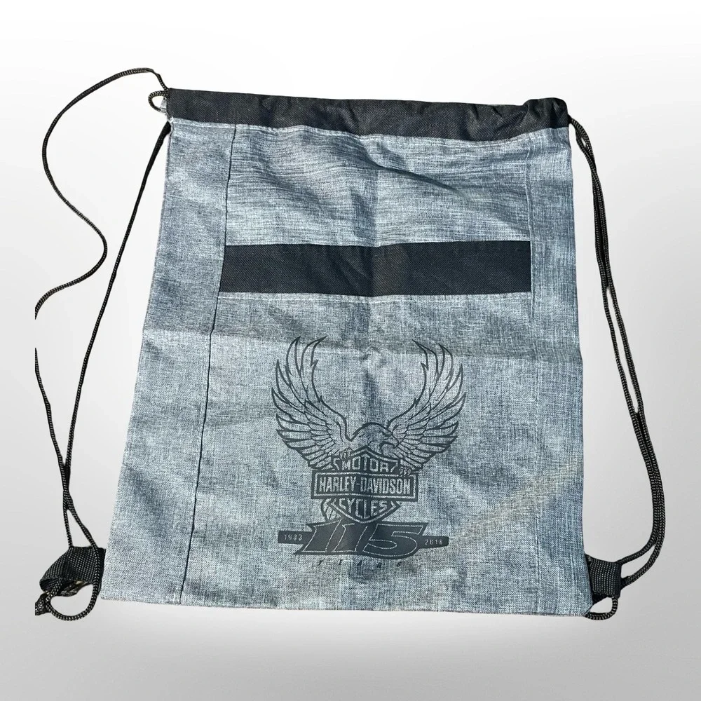 Harley-Davidson 115th Anniversary Drawstring Backpack Gym‎ Bag